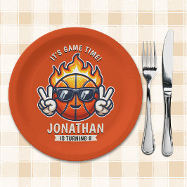 Cool Birthday Boy with Basketball Theme Papieren Bordje