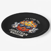 Cool Birthday Boy with Basketball Theme Papieren Bordje (Gekanteld)