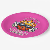 Cool Birthday Girl with Basketball Theme Papieren Bordje (Gekanteld)