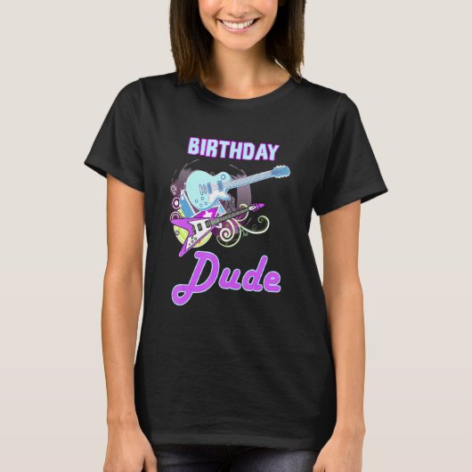 Cool Birthday Man Rock Star Boy Guy Party Day Mus T-shirt (Voorkant)