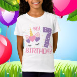 cool Birthday unicorn 7 T-shirt<br><div class="desc">cool Birthday unicorn age 7 T-Shirt</div>