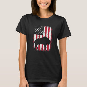 Cool Bison Animal Retro Verenigde Staten Amerikaa T-shirt