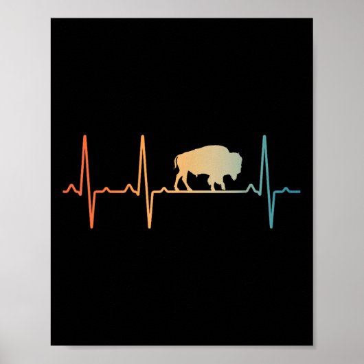 Cool Bison Design For Men Women Kids Buffalo Bison Poster (Voorkant)