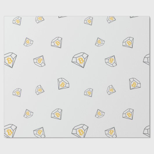 Cool Bitcoin Diamond Cryptocurrency Coin Pattern Cadeaupapier (Vlak)