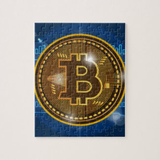 Cool Bitcoin logo en grafiekontwerp Legpuzzel