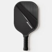 Cool Black Abstract Monogram Name Pickleball Paddle (Achterkant)