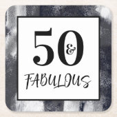 Cool Black and white 50 and Fabulous Birthday Kartonnen Onderzetters (Voorkant)