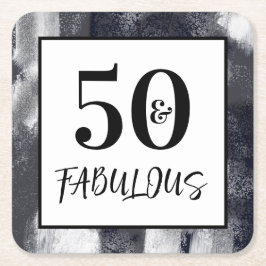 Cool Black and white 50 and Fabulous Birthday Kartonnen Onderzetters