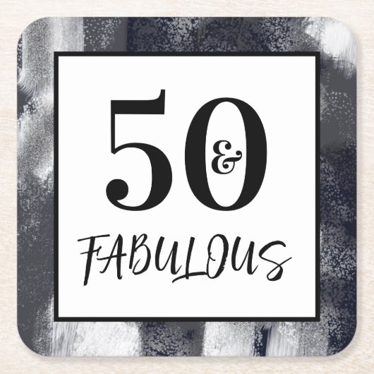 Cool Black and white 50 and Fabulous Birthday Kartonnen Onderzetters (Voorkant)