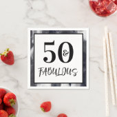 Cool Black and white 50 and Fabulous Birthday Servet (Insitu)