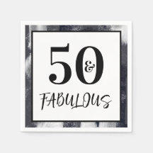 Cool Black and white 50 and Fabulous Birthday