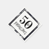 Cool Black and white 50 and Fabulous Birthday Servet (Hoek)