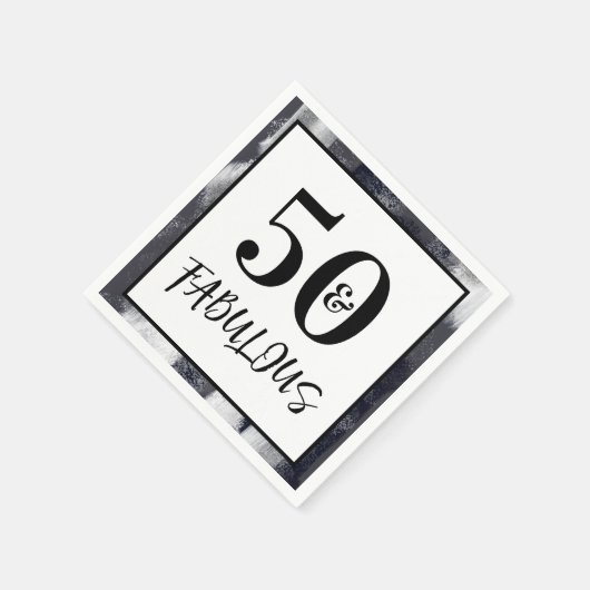 Cool Black and white 50 and Fabulous Birthday Servet (Hoek)