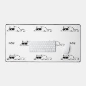Cool Black and White Cat with Sunglasses Pattern Bureaumat (Keyboard & Muis)