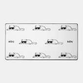Cool Black and White Cat with Sunglasses Pattern Bureaumat (Voorkant)