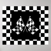 Cool Black and White Checkered Flagtern Poster (Voorkant)