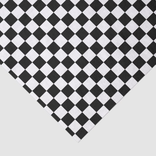 Cool Black and White Checkered Race Flag Pattern Tissuepapier (Detail)