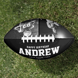 Cool Black and White Modern Birthday Gift Photo American Football