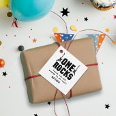 Cool Black and White One Rocks Kinder Bedankt Bedankjes Labels