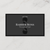 Cool Black Barber Pole Barbershop Visitekaartje (Voorkant)
