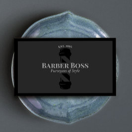 Cool Black Barber Pole Barbershop Visitekaartje