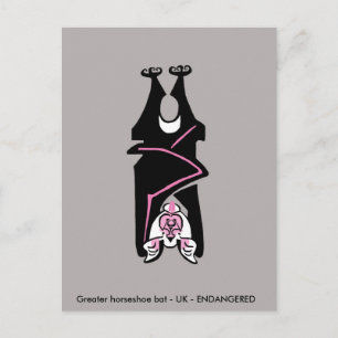 Cool Black BAT - Bedreigd dier - Ecologie Briefkaart