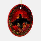 Cool Black Bat Modern Keramisch Ornament (Rechts)