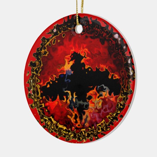 Cool Black Bat Modern Keramisch Ornament (Links)