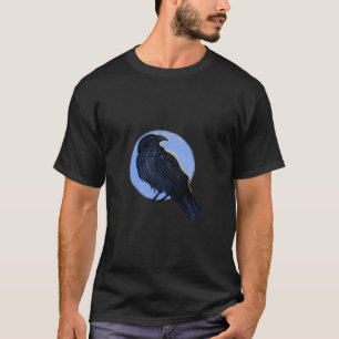 Cool Black Bird tekening van een Raven Crow of Bla T-shirt