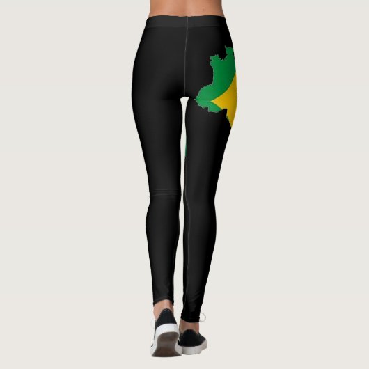 cool black brazilil vlag patroon sexy warm design leggings (Achterkant)