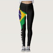 cool black brazilil vlag patroon sexy warm design leggings (Voorkant)