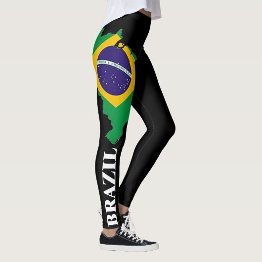 cool black brazilil vlag patroon sexy warm design leggings (Rechts)