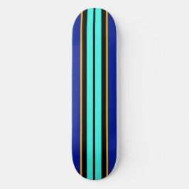 Cool Black Bright Aqua Royal Blue Racing Stripes Persoonlijk Skateboard