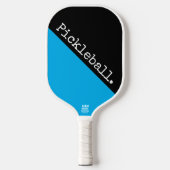 Cool Black BrightStor Blue Slanted Pickleball-teks Pickleball Paddle (Voorkant)