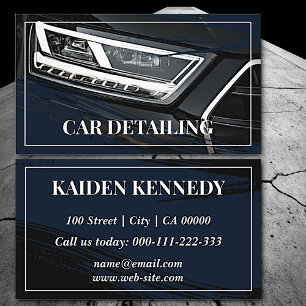 Cool Black Car Service Detailing Photo Template Visitekaartje