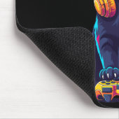 Cool Black Cat Gamer Halloween Muismat (Hoek)