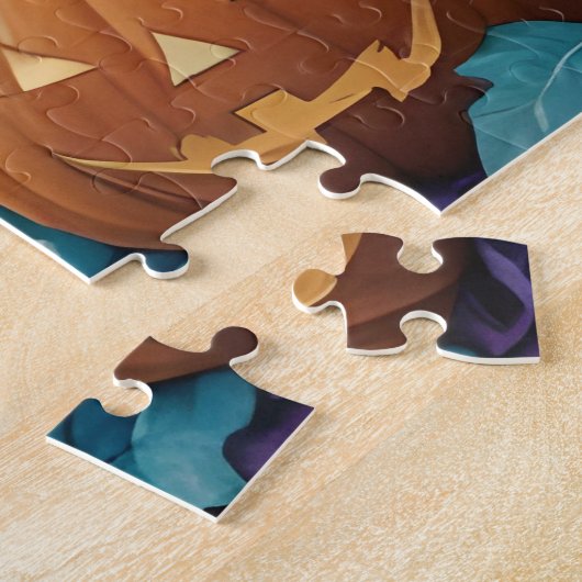 Cool Black Cat, Jack O Lanterns, Spooky House Legpuzzel (Zijkant)