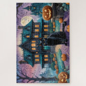 Cool Black Cat, Jack O Lanterns, Spooky House Legpuzzel (Verticaal)