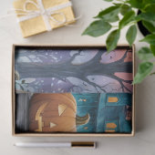 Cool Black Cat, Jack O Lanterns, Spooky House Tissuepapier (Geschenk)