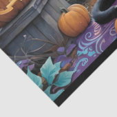 Cool Black Cat, Jack O Lanterns, Spooky House Tissuepapier (Detail)