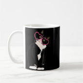 Cool Black Cat Kitten Red Heart Gles Happy Valenti Koffiemok (Links)
