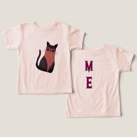 Cool Black Cat T-shirt (Ontwerp Voorkant & Achterkant)