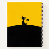 Cool Black Cat Yellow & Black Personalize Notitieboek (Achterkant)