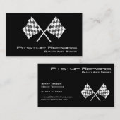 Cool Black Checkered Flag Visitekaartje (Voorkant / Achterkant)