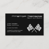 Cool Black Checkered Flag Visitekaartje (Achterkant)