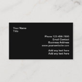 Cool Black Core Visitekaartjes voor de automobieli (Achterkant)