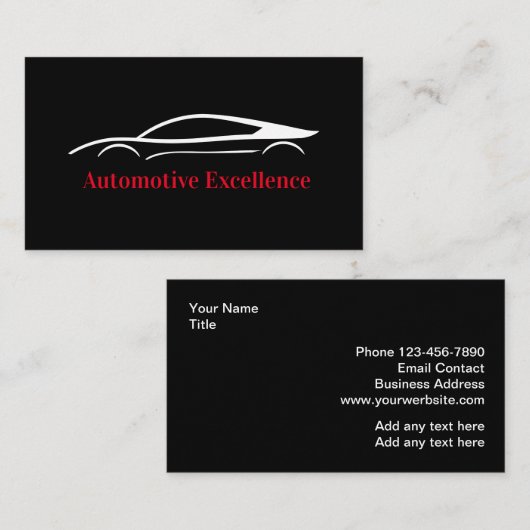 Cool Black Core Visitekaartjes voor de automobieli (Voorkant / Achterkant)