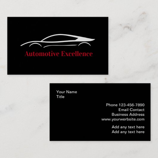 Cool Black Core Visitekaartjes voor de automobieli (Voorkant / Achterkant)