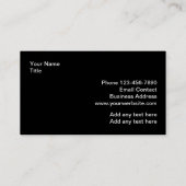 Cool Black Core Visitekaartjes voor de automobieli (Achterkant)