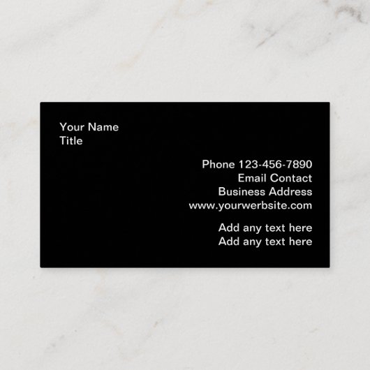 Cool Black Core Visitekaartjes voor de automobieli (Achterkant)